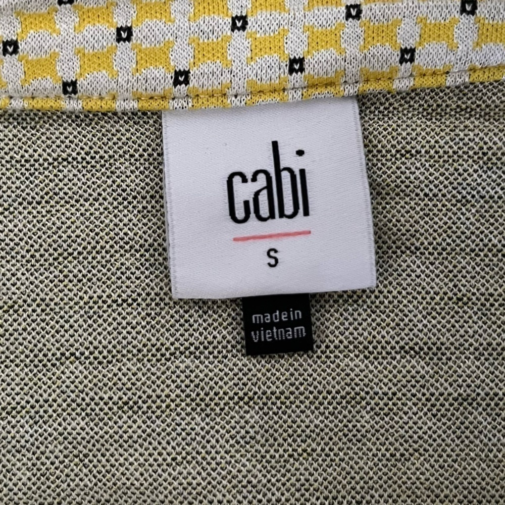 Cabi Women’s Hobnob Topper Jacket Swing Coat Daffodil Yellow Geometric Design S - Picture 14 of 15